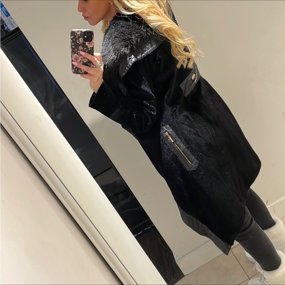 Ladies Lucy Fashion Faux Fur mix Zip Jacket size Small - Picture 10 of 12